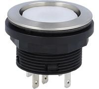 Georg Schlegel Bouton-poussoir lumineux tactile, 1W éclairé, rond, connecteur plat SHORTRON 2,8 mm x 0,8 mm - 1 pièce