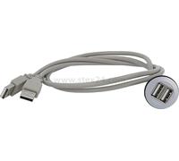 Georg Schlegel Double prise USB, couleur argent twin ronde, RONTRON-R-JUWEL Prise/fiche de câble Modèle Page 1 : 2xUSB