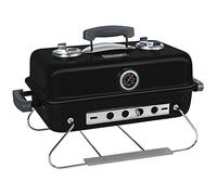 George Foreman GFPTBBQ1004B Barbecue à charbon portable de qualité supérieure, support en deux parties, flux d'air réglable, portable, assemblage simple, barbecue de camping et de voyage avec poignée