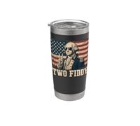 George Washington Two Fiddy 250 Anniversary Funny July 4th Gobelet isotherme en acier inoxydable double paroi