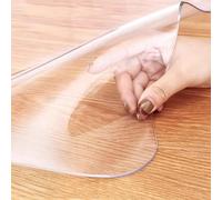 Geovne Nappe Cristal Rectangle,Film de Protection de Table,Protège-Table Aux Coins Arrondis,Nappe Protection de 1,2mm d'Épaisseur,Nappe de Table,Imperméable/Anti-Taches/Souple (50x100cm/20x39in)