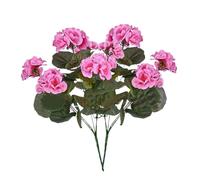 Géraniums Artificiels - Fleurs De Bégonia Et De Géranium, Bouquets À Main, Lot De 2 Artificielles Pour Usage Intérieur | Résistant À La Décoloration, Facile À Nettoyer, Décoration Exquise Pour