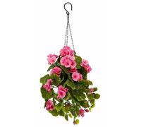 Géraniums artificiels Suspendus en Pot - Buisson de géranium Suspendu - Fleurs en Soie - Plante Artificielle - Géranium - Plante d'intérieur - Plante Classique - Buisson de Fleurs - Plante Verte -