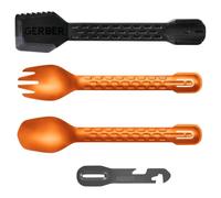 Gerber ComplEAT Couverts de Table Multifonctions, Set de Couverts, 4 pièces | Set de camping 4 pièces avec cuillère, fourchette, spatule et multi-tool, S'emboîtant facilement, 1068123