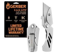 GERBER Cutter de poche pliable EAB Lite - (lame remplaçable), Longueur de Lame : 5,7 cm, Acier Inoxydable, 31-000345, Argent