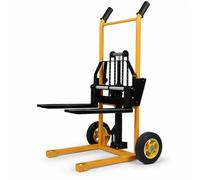Gerbeur Manuel à treuil & transpalette Multifonction, Charge 200 kg, Hauteur de Levage Max 900 mm, fourches réglables avec Roues, Chariot élévateur pour entrepôts, usines et supermarchés