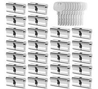 GERCAR 24 cylindres de serrure à fermeture identique, cylindres profilés, 30/30 mm, avec 120 clés, cylindre double, pour serrure de porte - Longueur : 60 mm - A : 30, B : 30