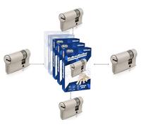 GERCAR Lot de 4 demi-cylindres Pro à fermeture identique 30/10 - 4 demi-cylindres profilés pour porte de garage avec 20 clés - Serrure de porte de garage 40 mm - Longueur : 40 mm, A : 30 B : 10 -