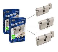 GERCAR Pro 3x cylindre serrure/barillet de porte profilé ou à bouton MIX 60/70/80/90 mm - combinaison libre de cylindres de tailles différentes avec la même vec 15 clés - système OKS