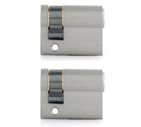 GERCAR Pro Lot de 2 cylindres de serrure, à profil identique, double cylindre, en laiton mat, avec 10 clés, pour porte de garage, longueur : 40 mm, A : 30 B : 10 - 1 x