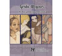 Gerda Wegener art deco woman mini cross stitch: 14 counted cross stitch bookmarker patterns, artistic embroidery collection color chart