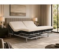 Geriafy - Lit Double Électrique 180x200 cm avec 2 Sommiers Indépendants | Matelas Mémoire de Forme avec Housse Coton Respirante