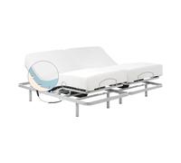 Geriafy - Lit Double Électrique 210x190 cm avec Deux Sommiers Indépendants | Matelas en Mémoire de Forme avec Housse en Tencel