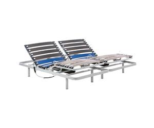 Geriafy - Lit Électrique 2 Personnes 160x200 cm | Sommier Renforcé à Lattes en Hêtre | Réglable avec Télécommande Filaire