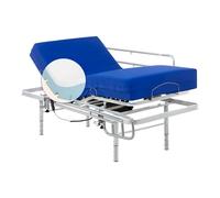 Geriafy - Lit Électrique à Hauteur Réglable 90x190 cm avec Matelas à Mémoire de Forme Professional V6 | 20 cm de Confort Renforcé | Housse Imperméable | avec Barres de Lit Rabattables