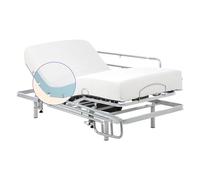 Geriafy - Lit Électrique avec Matelas Mémoire de Forme et Housse Tencel | Tissu Respirant et Doux | Barres de Lit Rabattables (90x200 cm, Télécommande sans Fil)