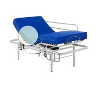Geriafy - Lit électrique avec Pieds réglables renforcé avec Matelas sanitaire HR imperméable (90x190 cm + Barres de lit rabattables)