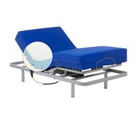 Geriafy - Lit Électrique Renforcé avec Matelas Gériatrique Étanche à Mémoire de Forme | 20 cm d'épaisseur avec 6 cm de Viscoélastique (80x190 cm)