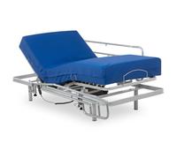 Geriafy - Lit Électrique Renforcé avec Matelas Gériatrique Étanche à Mémoire de Forme | 80x200 cm | Barres de Lit Rabattables