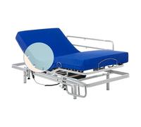 Geriafy - Lit Électrique Renforcé avec Matelas Sanitaire HR Imperméable (80x200 cm + Barres rabattables)