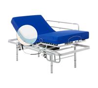 Geriafy - Pack Lit Électrique 90x190 cm | Pieds Réglables | Matelas Viscoélastique Imperméable | Barres de Lit Rabattables