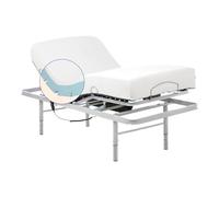 Geriafy - Pack Lit Électrique Renforcé avec Matelas Viscoélastique de 20 cm Tencel | Tissu Frais et Doux | Pieds Réglables en Hauteur (90x190 cm, Contrôle par câble)