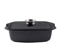 Gerlach 1760 Cocotte Four En Céramique Avec Couvercle En Verre Rôtissoire Universelle Rectangulaire Tous Feux Dont Induction 5,6 l Granitex