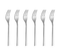 Gerlach 1760 Fourchettes à Dessert Lot de 6 Acier Inoxydable Argentées | Fourchettes à gâteau, lot de 6 pièces, acier inoxydable argenté, design Flames, couverts de table élégants