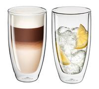 Gerlach 1760 Lot de 2 verres isothermes à double paroi 350 ml - Verres à café, à thé, latte macchiato