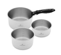 Gerlach 1760 Lot De 4 Pièces Ø16 / Ø18 / Ø20 cm En Acier Inoxydable Avec Poignée Amovible Tous Feux Dont Induction Gain De Place Smart Steel