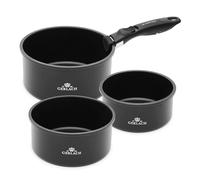 Gerlach 1760 Lot De 4 Pièces Casseroles Ø16 / Ø18 / Ø20 cm Avec Poignée Amovible Tous Feux Dont Induction Ceramic Non Stick Gain De Place Smart