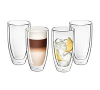 Gerlach 1760 Lot de 4 Verres à Double Parois - Tasses à Café Résistantes à la Chaleur - Transparentes 350 ml Flow