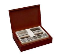 Gerlach 1760 Ménagère 68 Pièces 12 Personnes Acier Inoxydable Rétro | Couverts de table haute brillance, caisse en bois rétro, couteaux fourchettes cuillères, idée cadeau mariage anniversaire