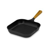 Gerlach 1760 Poêle Grill Carrée En Aluminium Revêtement Antiadhésif Tous Feux Dont Induction Poignée Ergonomique En Bois 28 cm Natur