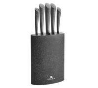 Gerlach 1760 Set Couteau Cuisine En Acier Inoxydable Ensemble De 5 Couteaux 1 x Couteau De Chef 1 x Couteau À Pain 2 x Couteau De Cuisine 1 x Couteau À Légumes 54-55 HRC Granitex