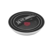 Gerlach 1760 Set de Poêles SMART STEEL 20 24 28 cm Acier Inoxydable | Indicateur de Température ThermoCoat, Revêtement Antiadhésif ILAG, Rangement Empilable, Compatible Tous Feux