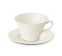 Gerlach Muza Lot de 12 tasses à café, avec soucoupes, 6 pièces, en porcelaine, service à café, pour 6 personnes, couleur ivoire, 250 ml