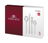 Gerlach | Un Ensemble de Couverts dans Une boîte en Bois de 68 pcs - Flames | 18/10 Steel