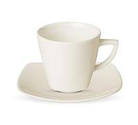 Gerlach Valor Lot de 12 tasses à café, à thé, en porcelaine, avec soucoupes, pour 6 personnes, couleur ivoire, 200 ml