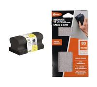 Gerlon Cale a poncer auto-agrippant - Confort de ponçage 70 125 MM ADCEGO Neutre & Recharge Abrasif Super Resistant - Lot de 3 Maille Ceramic - 70 125 MM Grain gros (80) ADRMSG