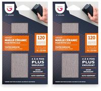 Gerlon Recharge Abrasif Super Resistant - Lot de 3 Maille Ceramic - 70 125 MM Grain moyen (120), Neutre