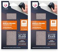 Gerlon Recharge Abrasif Super Resistant - Lot de 6 Maille Ceramic - 70 125 MM Grain gros (80) ADRMSG, Neutre
