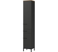 Germania Armoire Haute 2646-549 GW-Yonkers, en Graphite/Imitation chêne de Navarre, avec Amortisseur de Porte, 34 x 190 x 34 cm (l x h x p)