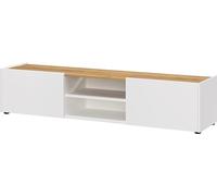 Germania Lowboard 0457-513, en Blanc/Imitation chêne de Navarre, Montage Vertical ou Suspendu, 164 x 35 x 40 cm (l x h x p)
