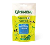 GERM'LINE - Graines à Germer Alfalfa, Cresson & Chou Rouge Bio | Riche en Protéines & Fibres | Faciles à Cultiver | Sachet 150g | Fabrication Française