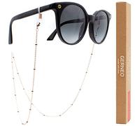 GERNEO® Tulum Chaîne de Lunettes et Cordon en Or 18 Carats ou Argent 925 - Chaîne à Boules - Unisexe pour Lunettes de Lecture