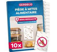 GEROBUG Piège à Mites Alimentaires 10 piéces XXL Pack - Pièges à Pheromone Sans Odeur pour les Mites Alimentaires avec Un Effet d'attraction Maximal - Piège avec Longue Durée d'Action