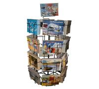 Gerso présentoir pivotant de cartes pour comptoir présentoir de cartes postales 24 motifs 105x150mm paysage