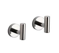 GERZWY Lot de 2 crochets muraux en acier inoxydable SUS 304 pour manteau/peignoirs de bain, cuisine, style hôtel moderne, chrome poli AG-1107B-JG
