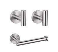 GERZWY Lot de 3 Accessoires de Salle de Bain Modernes avec Porte-Papier Toilette et 2 Crochets à Serviette en Acier Inoxydable brossé SUS 304